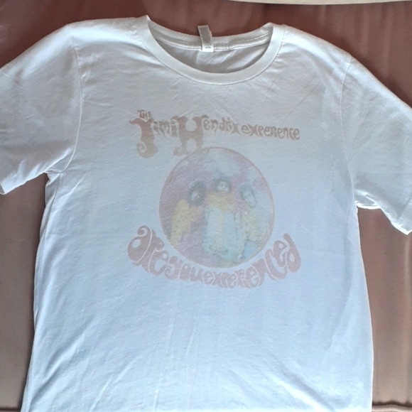 Bella Canvas Tops - Jimi Hendrix White Tee Size Small